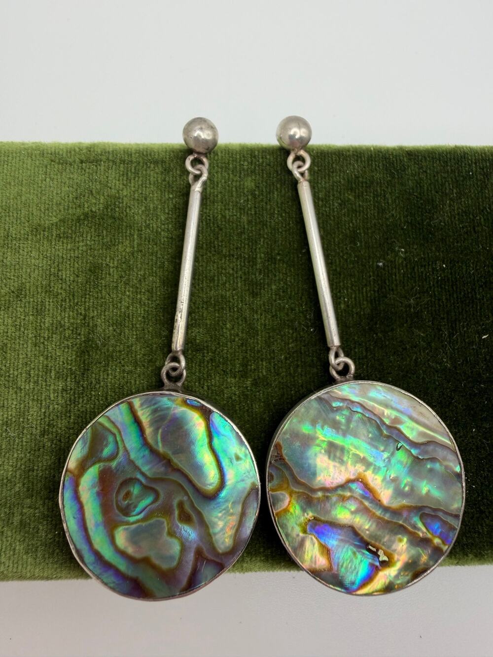 Sterling Silver and Abalone Dangle Earrings